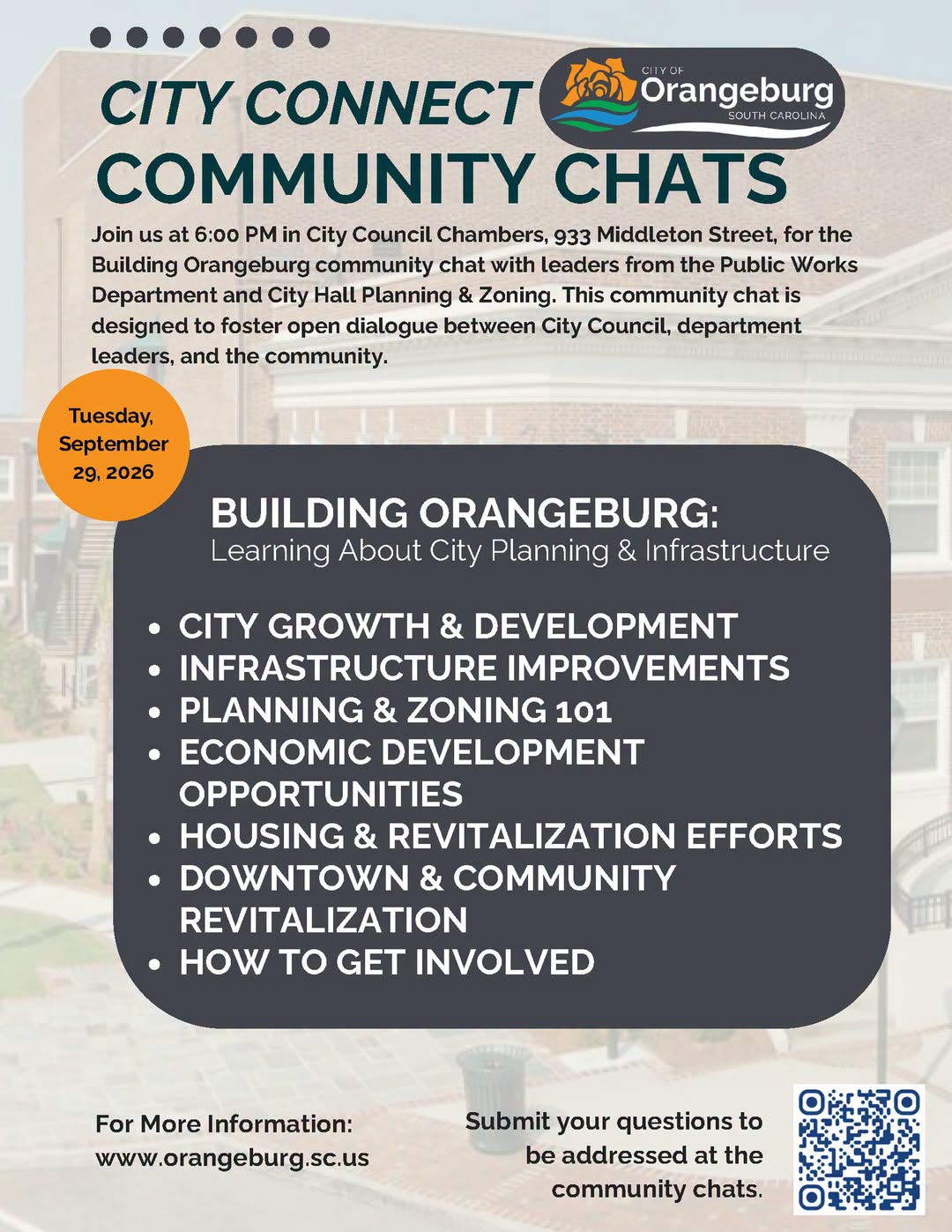 City Connect Community Chats Flyer